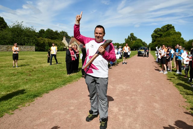 David Allan of Grangemouth takes part in the 2022Commonwealth Games Queen's Baton Relay