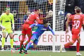 Nicky Hogarth (1st left) in action for Falkirk in Saturday's 2-0 defeat at Kelty Hearts (Pic by Michael Gillen)