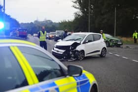 The collision happened on Wholeflats Road on Tuesday afternoon.  Pic: Michael Gillen.