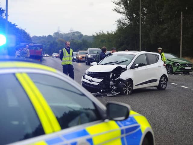 The collision happened on Wholeflats Road on Tuesday afternoon.  Pic: Michael Gillen.