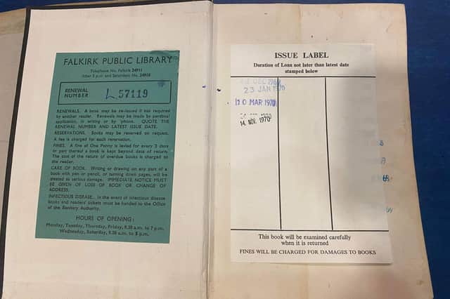 The book was due to be returned to Falkirk Library on November 14, 1971.