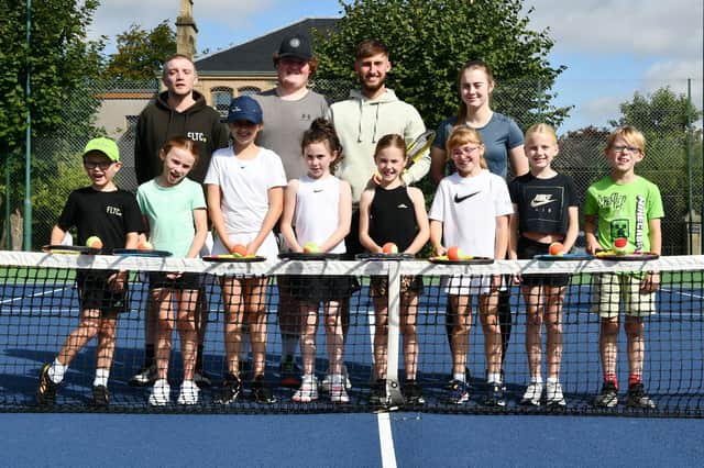 Some of the junior players that took part in Falkirk Lawn Tennis club’s annual championships last weekend (Photo: Michael Gillen)