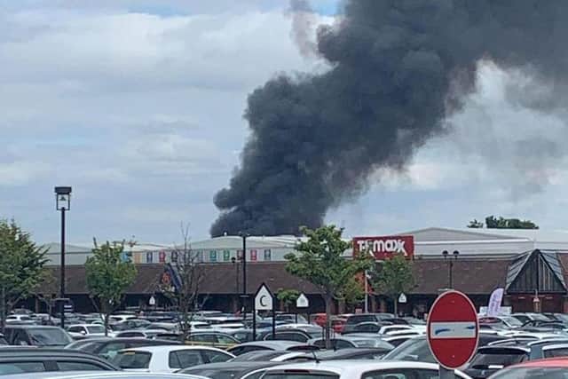 Smoke from the fire captured at Central Retail Park, Falkirk (Photo: Christie Buchanan).