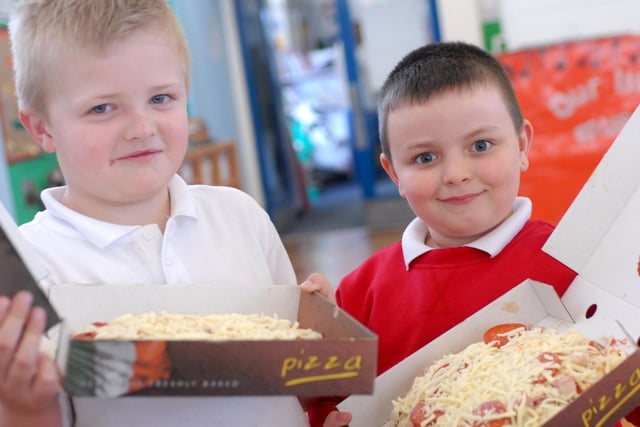 Children were pictured taking part in a cooking competition at Biddick Hall Infants School 12 years ago and pizza was on the menu