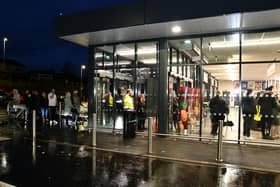 Customers queued outside Camelon's Aldi store for its 8am opening in a bid to get their hands on the Prime Hydration Drink.  Pic: Michael Gillen.