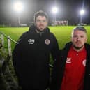 Eamon Fullerton (right) with former Camelon manager Gordon Herd