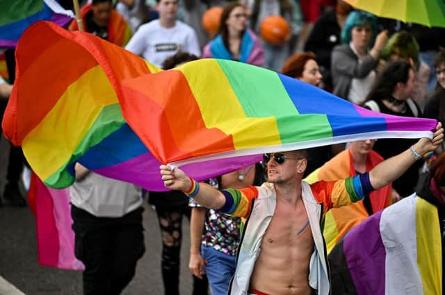 Rainbow flags took over the city centre.