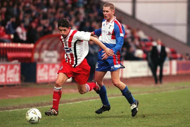 Allan Moore, here playing for Airdrie in 2000, made over 400 senior appearances as a player (Photo: Colin Templeton)