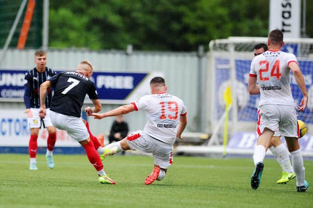 Morrison scores his second and Falkirk's third goal