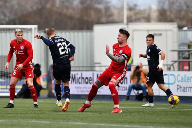 Max Kucheriavyi scored his first Falkirk goal against Peterhead on Saturday afternoon