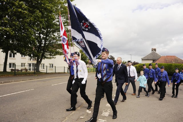 Members marched through the streets of Bainsford led by the Company colours