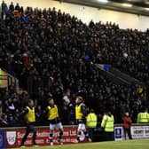 Home supporters at the recent Ladbrokes League 1 clash between title rivals Raith Rovers and Falkirk