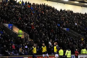 Home supporters at the recent Ladbrokes League 1 clash between title rivals Raith Rovers and Falkirk