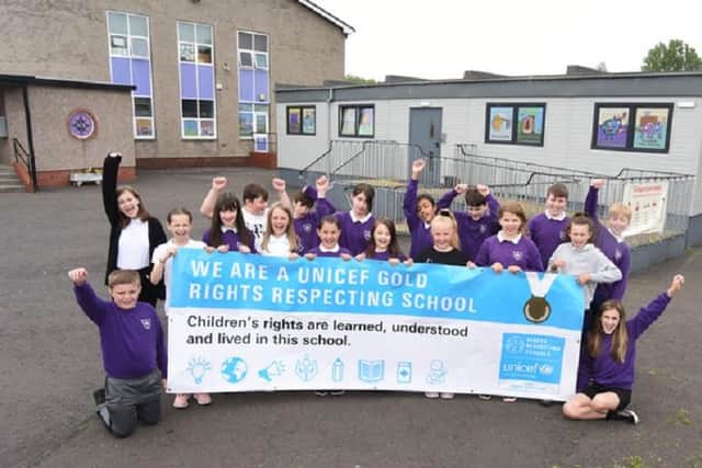 Langlees pupils celebrate their award