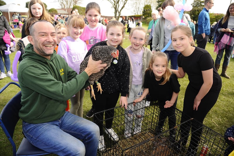 David Clark of Animal Man Mini Zoo and his friends meet youngsters.