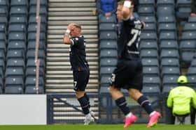 Callumn Morrison holds his head after his effort at an open goal hits the post (Pic by Michael Gillen)
