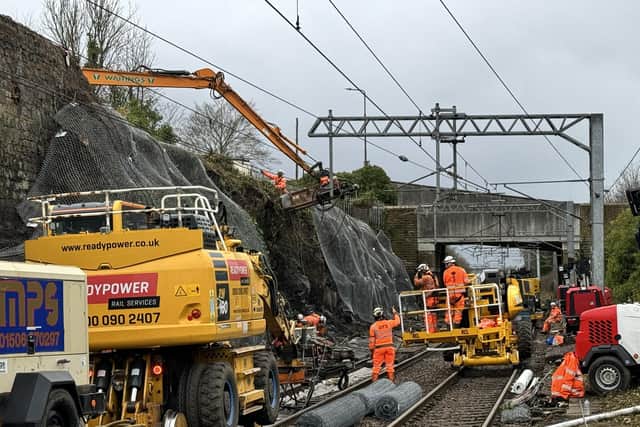Work is now complete on the Glasgow to Edinburgh line at Ratho. Pic: Network Rail