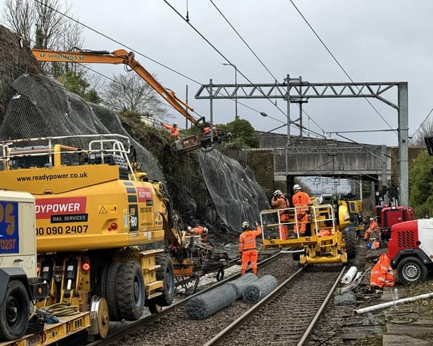 Work is now complete on the Glasgow to Edinburgh line at Ratho. Pic: Network Rail