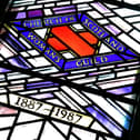 One of the stained glass windows in Grahamston United Church which was installed to mark the 125th anniversary of the Guild