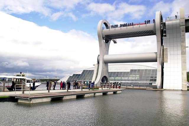 The official opening of The Falkirk Wheel back in 2002