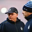 Falkirk boss John McGlynn and assistant manager Paul Smith on the touchline during last weekend's 2-2 draw at Edinburgh City (Photo: Michael Gillen)