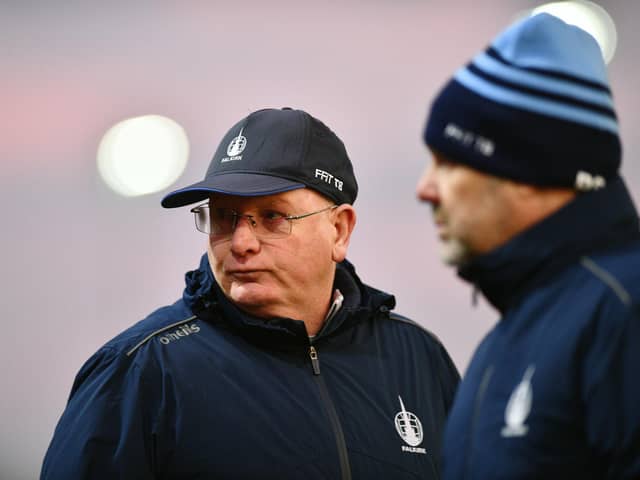 Falkirk boss John McGlynn and assistant manager Paul Smith on the touchline during last weekend's 2-2 draw at Edinburgh City (Photo: Michael Gillen)