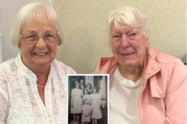 Janet Henderson and Irene Gresty enjoyed reminiscing about their younger days (inset) in Linlithgow.