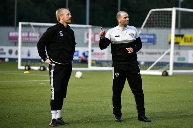 East Stirlingshire FC resumes pre-season training for Scottish Lowland Football League season 2020 - 2021. Andy Rodgers assistant manager and Derek Ure manager.