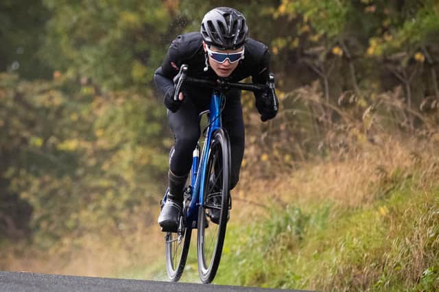 Alex Ball on his challenge. Photo by Jax MacKenzie.