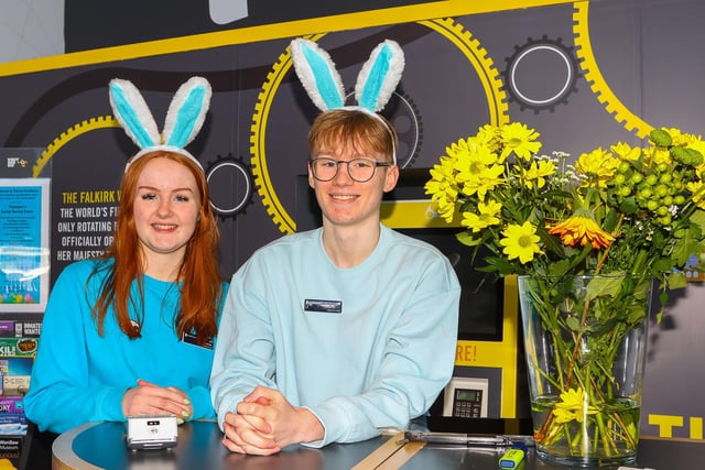 Reception staff Emma and Cameron were set for the Easter celebrations.