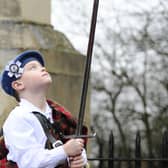 Raif Brown at a service of commemoration for the Battle of Falkirk Muir in January 2019.  Pic: Alan Murray.