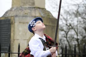 Raif Brown at a service of commemoration for the Battle of Falkirk Muir in January 2019.  Pic: Alan Murray.
