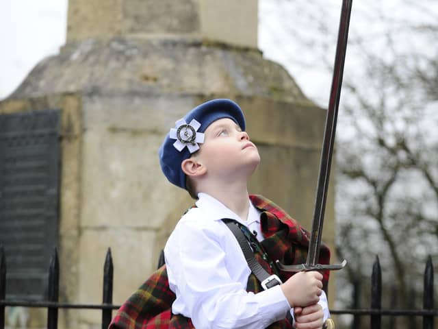 Raif Brown at a service of commemoration for the Battle of Falkirk Muir in January 2019.  Pic: Alan Murray.