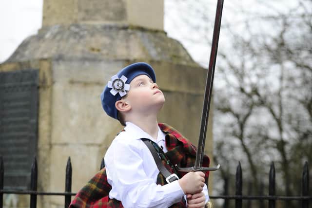 Raif Brown at a service of commemoration for the Battle of Falkirk Muir in January 2019. Pic: Alan Murray.