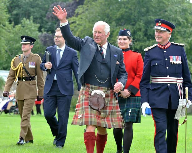 Visit of King Charles III to Kinneil House, Bo'ness last July. Pic: Michael Gillen