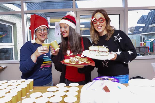 Roni, Rachael and Sarah on the baking stall at the festive event.  (Pic: Scott Louden)