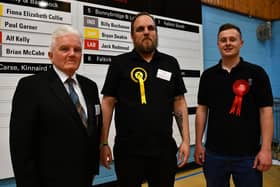 Elected councillors for Bonnybridge and Larbert,  Billy Buchanan, Bryan Deakin and Jack Redmond.
