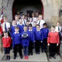 Members of 1st Camelon Boys' Brigade company attending church service in 2016 to commemorate their 125th anniversary