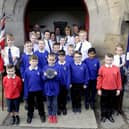 Members of 1st Camelon Boys' Brigade company attending church service in 2016 to commemorate their 125th anniversary
