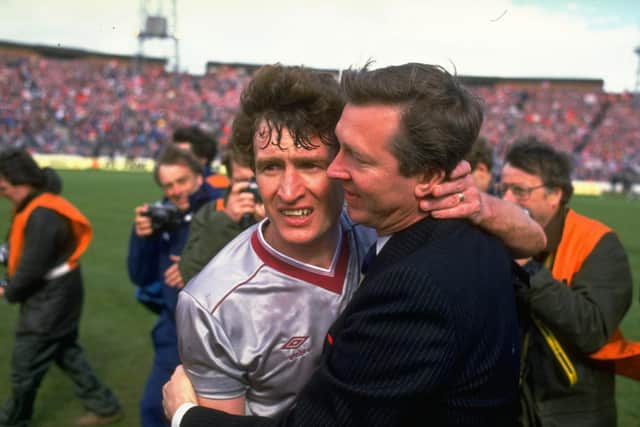 As Aberdeen manager he lifted many trophies, including the 1986 Scottish Cup after seeing off Sandy Jardine's Hearts  at Hampden. Credit: Allsport UK /Allsport