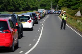 Massive queues form on the A883 near Roughmute recycling centre in Bonnybridge