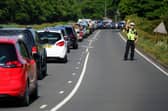 Massive queues form on the A883 near Roughmute recycling centre in Bonnybridge