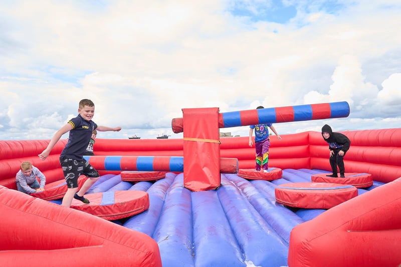 The inflatables proved popular with the youngsters.