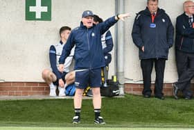 Falkirk manager John McGlynn on the touchline against Alloa Athletic on Saturday evening (Photo: Michael Gillen)