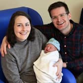 Kirsty Crowe and husband Hugh Macgregor welcomed their son Lewis into the world at the Princess Royal Maternity Hospital in Glasgow at 12.06 am on January 1, 2024.  (Pic: John Devlin)