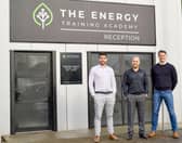 Course: Andrew Lamond (l) with Mark Glasgow and Barry Sharp.