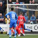 Joe Cardle nets Kelty's opener (Photos: Michael Gillen)