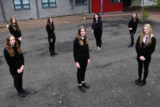 Falkirk High School pupils were awarded £3000 from the The Wood Foundation's Youth and Philanthropy Initiative in aid of Screen Memories. Picture: Michael Gillen.