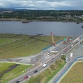 The temporary bridge that will carry traffic during the demolition and reconstruction of the Kincardine Bridge’s substandard southern piled viaduct. Pic: Contributed