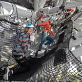 Kelpies Experience is a new aerial visitor attraction inside Baron, the head up Kelpie. Pic: Peter Sandground